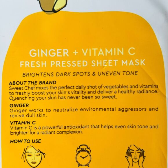 Sweet Chef Kale Ginger Beet Vitamin Fresh Pressed Sheet Mask 3 ct. Sealed New - Picture 9 of 13